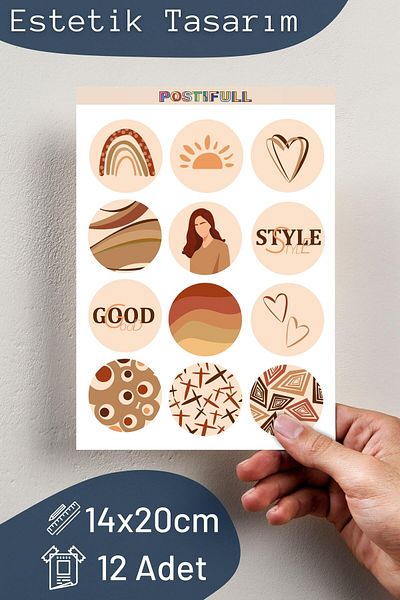 Postifull Style/Fashion Themed Sticker and Label Set - Medium Size - Waterproof, Thick Adhesive Sticker Set