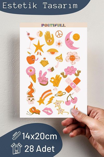 Postifull Mixed Theme Sticker Set - 28 Pieces Sticker Set - Phone, Tablet, Notebook Laptop Compatible Sticker