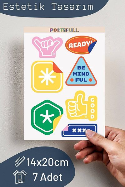 Postifull Motivational Themed Sticker Set - 7 Piece Sticker Set - Phone, Tablet, Notebook Laptop Compatible Stickers