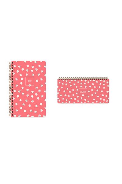 KESKİN COLOR Small Daisy with Hard Cover Spiral 13x21 Notebook and Weekly Planner