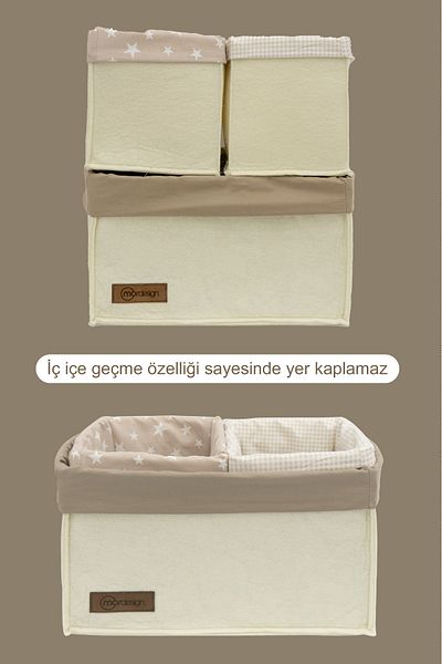 mordesign 3-Piece Drawer and Cabinet Laundry Organizer Set - Foldable Storage Box for Kids Room