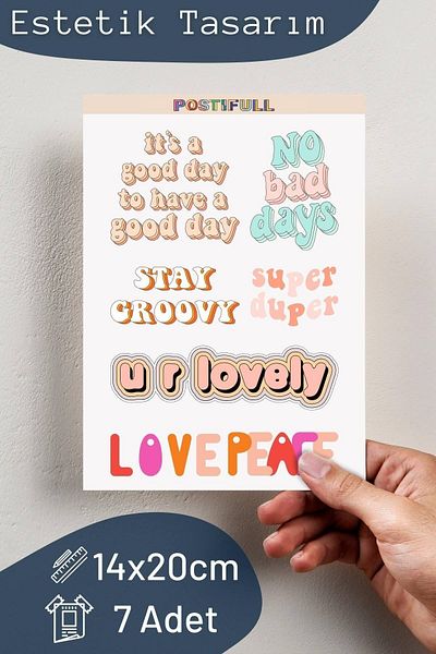 Postifull Motivational Themed Sticker Set - 6 Piece Sticker Set - Phone, Tablet, Notebook Laptop Compatible Sticker