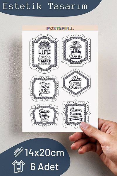 Postifull Motivational Themed Sticker Set - 6 Piece Sticker Set - Phone, Tablet, Notebook Laptop Compatible Sticker