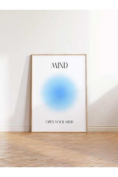 Postifull Aura Series NO:20 - Mind, Open Your Mind - Μπλε κύκλος, αγγελικός αριθμός χωρίς πλαίσιο αφίσα