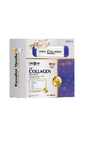 DAY2DAY Collagen Mag Plus Strawberry Watermelon Flavored 30 Sachets Shaker Gift