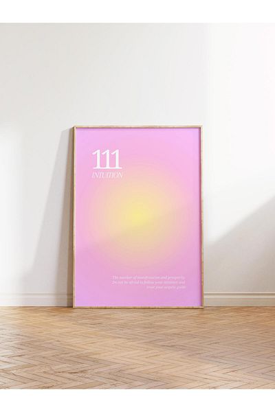Postifull Aura Series NO:41 - 111 Pink and Yellow Angel Number Έγχρωμη αφίσα χωρίς πλαίσιο