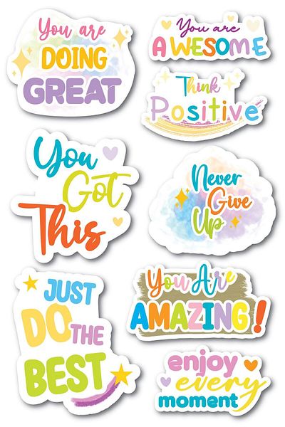 Postifull Indie Themed Sticker Set - 8 Piece Sticker Set - Phone, Tablet, Notebook Laptop Compatible Sticker