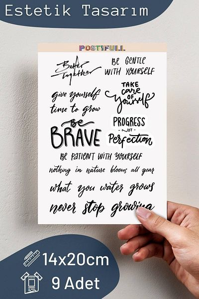 Postifull Motivational Themed Sticker Set - 10 Piece Sticker Set - Phone, Tablet, Notebook Laptop Compatible Stickers