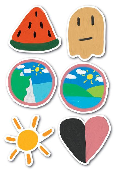 Postifull Watercolor Themed Sticker Set - 6 Piece Sticker Set - Phone, Tablet, Notebook Laptop Compatible Sticker