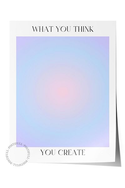Postifull Aura Series NO:51 - Έγχρωμη αφίσα χωρίς πλαίσιο, "Τι σκέφτεστε, δημιουργείτε" με αριθμό αγγέλου