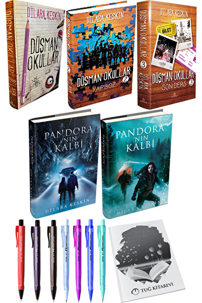 Ephesus Yayınları Ephesus Düşman Okullar 3lü Set ve Pandoranın Kalbi 2li Set Ciltli + Hediyeli