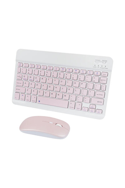 corcishop Samsung Galaxy Tab S9 FE Plus SM-X610 ile Uyumlu Kablosuz Bluetooth Klavye+Mouse Set