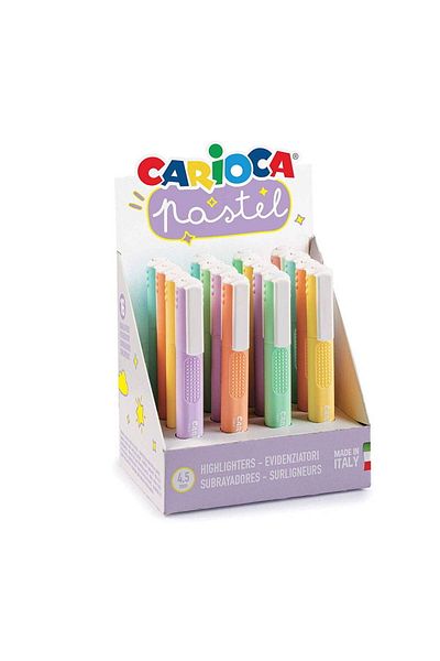 CARIOCA 16-Piece Mixed Color Pastel Highlighter Marker Stand