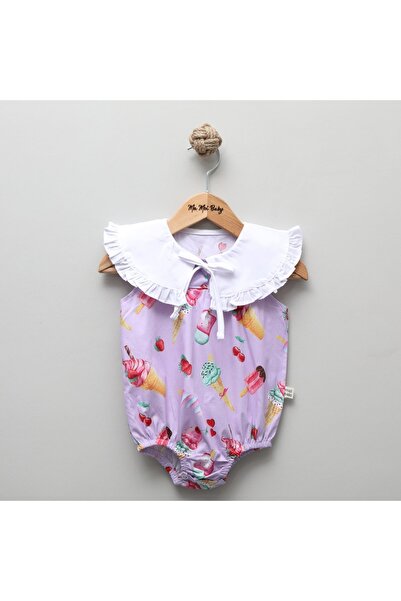 Ma Moi Baby Dondurmalı Fırfırlı Bebe Yakalı Romper