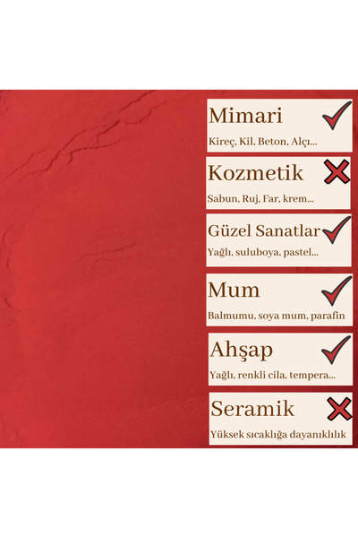 Okra Pigment ve Doğal Boya San Fransisco Kırmızı / San Fraansisco Red - R3 - ...