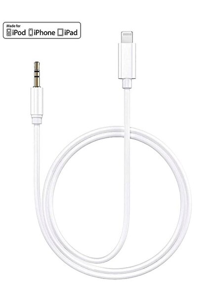 MOBİL GO Iphone 7 8 X Max 11 12 13 Pro Uyumlu Lightning To Aux Kablo Araç Müz...