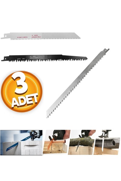 Depolife Tilki kuyruğu testere seti Metal Ahşap Kemik Kesme 3lü Tilki Kuyruğu...