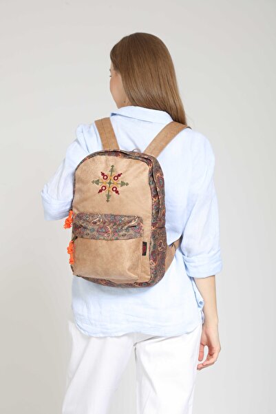 Street Bag Nubi Etnik Otantik Bohem Nakışlı Desenli Sırt Çantası Günlük Seyahat Kullanım