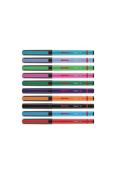 Rotring Liner Felt Tip Pen 10 Pieces Bls Mixed