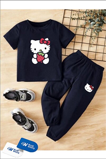 SİNSER TEKS Boy/Girl's '' STRAWBERRY" Printed T-Shirt-Sweatpants Set