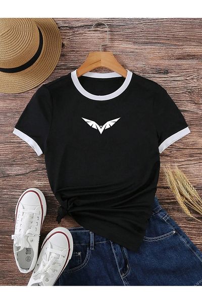 aynewmoda Oversize μπλουζάκι με στάμπα αετού