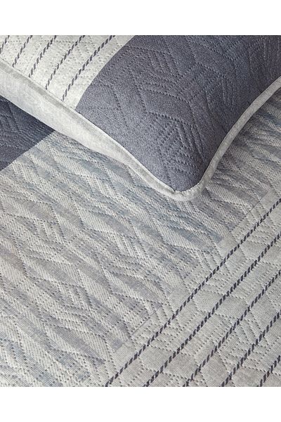 English Home Gray Line Art Single Bedspread Set