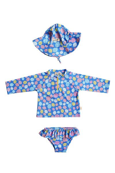 Miela Kids Uv Protection Long Sleeve Swimsuit Set - Girl