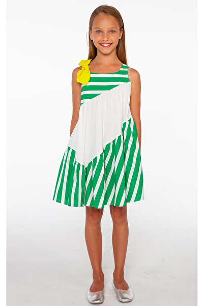 SheShe Πράσινο και λευκό ριγέ φόρεμα - DSL0266