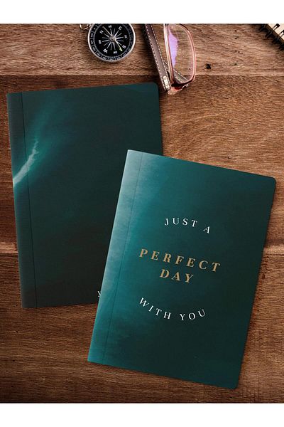Postifull Unlined Notebook Set, 2 Pieces of Motivational Patterned Notebook, Notepad, Memory Book, 64 Pages