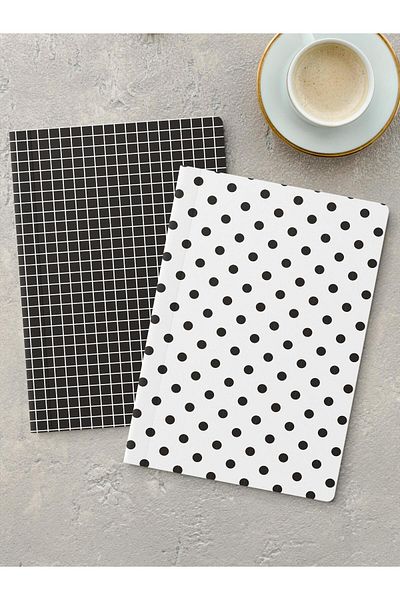 Postifull مجموعة دفتر ملاحظات غير مبطنة، 2 دفتر ملاحظات بنمط هندسي، دفتر ملاحظات، دفتر ذكريات، 64 صفحة متوسطة الحجم