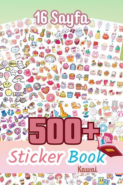 Postifull مجموعة ملصقات، 500 قطعة، كتاب ملصقات 16 صفحة، جدول أعمال، مجلة رصاصة، مذكرات، كمبيوتر محمول، هاتف