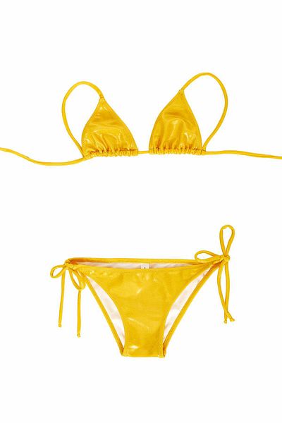 Argento Galben strălucitor - Bikini pentru fete cu design triunghi