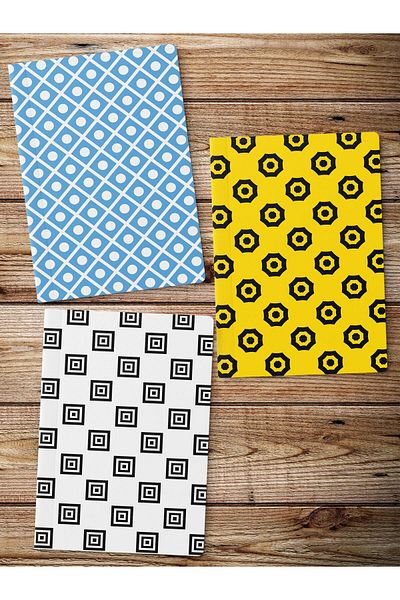 Postifull Unlined Notebook Set, 3 Notepads, Notebook Journal Set, Memory Book, 64 Pages Medium Size