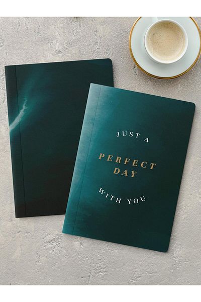 Postifull Unlined Notebook Set, 2 Pieces of Motivational Patterned Notebook, Notepad, Memory Book, 64 Pages