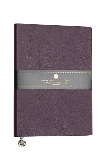 Victoria's Journals Smyth Classic Flexible Cover Striped Notebook, 14.8x21 cm -Purple