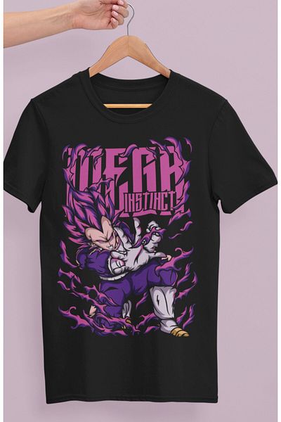 Fuddy Moda Tricou oversize cu imprimeu Dragon Ball Vegeta, tricou unisex cu imprimeu Anime