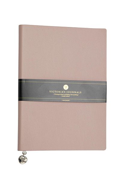 Victoria's Journals Smyth Classic Flexible Cover Striped Notebook, 14.8x21 cm - Brown