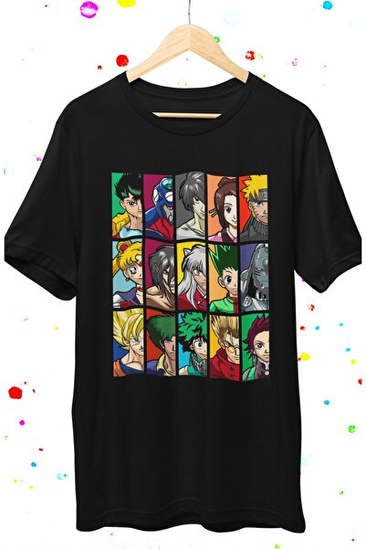 Fuddy Moda Oversize kroj Miješani anime likovi Štampano T-shirt, unisex anime...