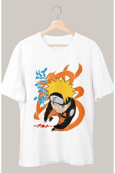 Fuddy Moda Oversize kroj Naruto Vektor Štampano T-shirt, Unisex Anime Štampan...