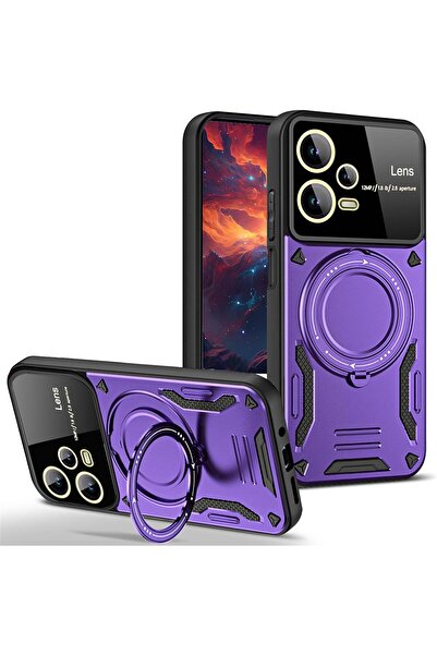 m.tk moveteck Xiaomi Redmi Note 12 Pro 5g Kılıf Magsafe Dönebilen Halkalı Sta...