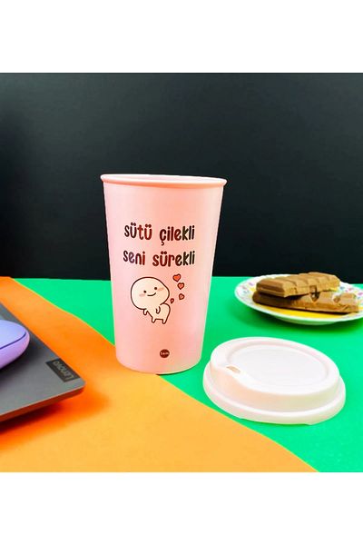 hediyeofisi كوب قهوة بلاستيك بتصميم شعار