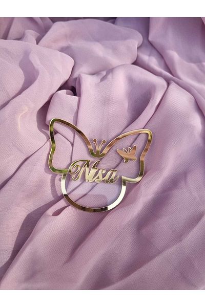 Destina Tasarım Butterfly Model Plexiglass Door Ornament 30 cm /Newborn Baby Door Ornament