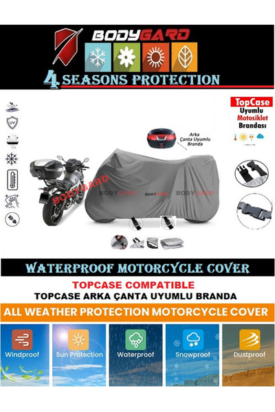 miflon Stmax Star 3000W مشمع دراجة نارية - متوافق مع الحقيبة الخلفية والغطاء