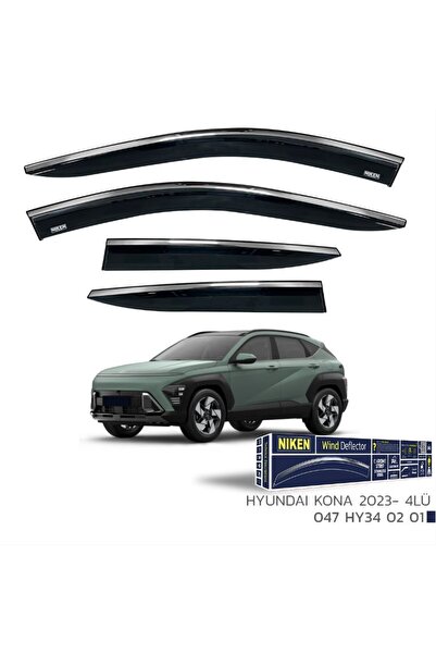 Niken Hyundai Kona 2023+ Kromlu Cam Rüzgarlığı 4 lü