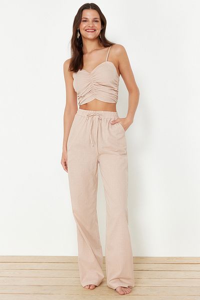 Trendyol Collection Mink színű blúz és nadrág szett - TBESS24AU00076
