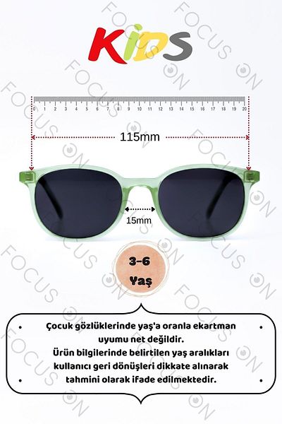 Focus On 2-5 Years Green Polarized Children's Sunglasses |   Lightweight, Flexible