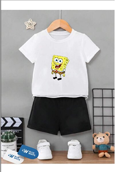 FRİENDS KİDS Erkek/Kız Çocuk  ''Sünger Bob'' Baskılı Tişört-Şort Takımı