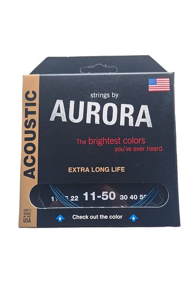 Aurora Acoustic Guitar String (10-50 Gauge Guitar String) Blue Color Acoustic Guitar String
