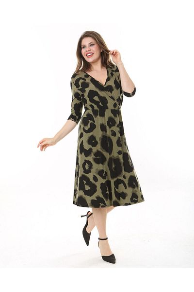 Butik Nilyam Γυναικείο φόρεμα με διπλό στήθος ελαστικό γιακά 24090