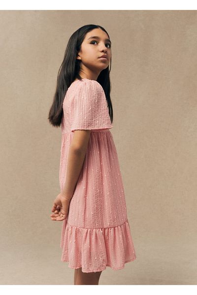 MANGO Kids Rüschenbesetztes und besticktes Kleid